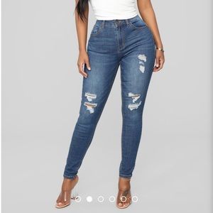 Fashion Nova Distressed Skinny Jean